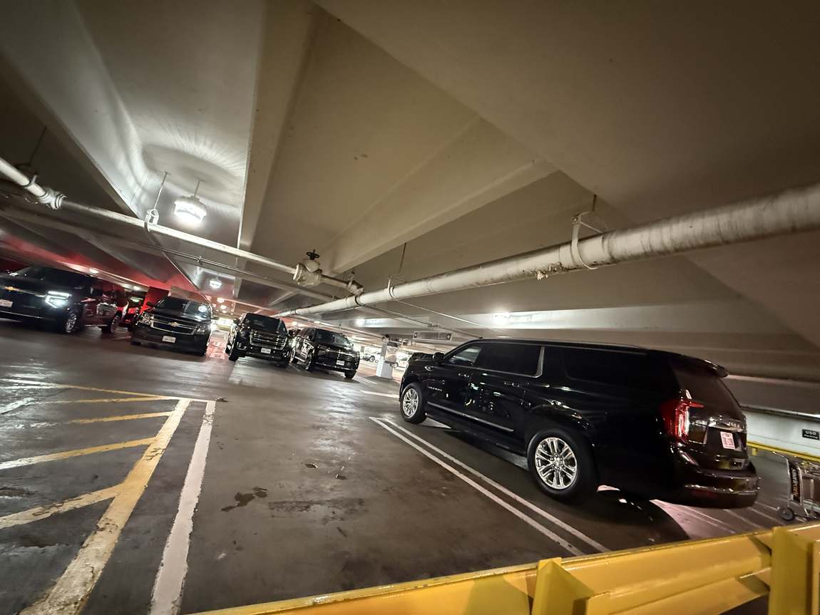 IAH Bush Intercontinental Airport garage Yukon staging — Houston Limo Chauffeur