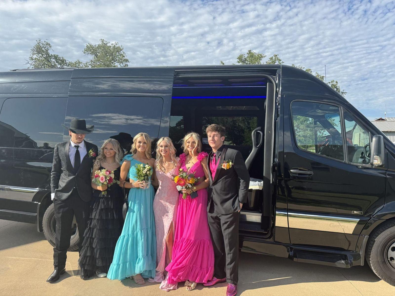 Prom night group Mercedes Sprinter van — Houston Limo Chauffeur
