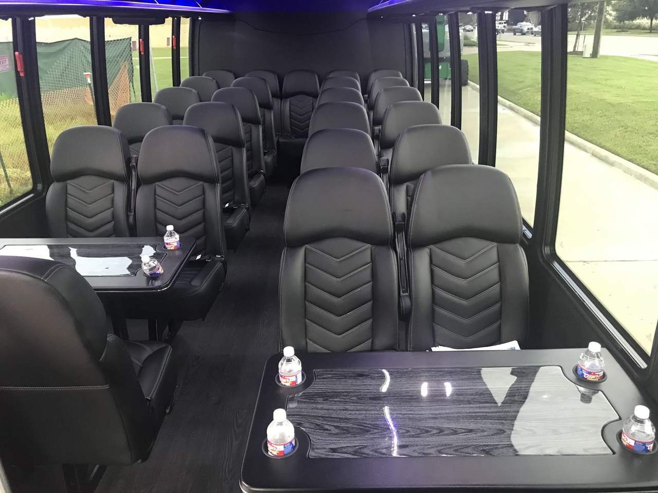 Shuttle interior tables — Houston Limo Chauffeur