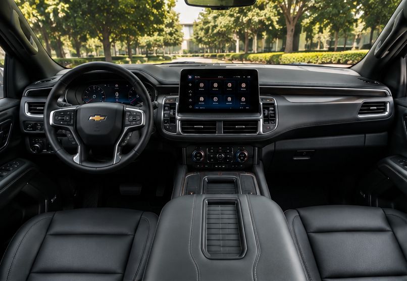 Chevy Suburban interior dashboard — Houston Limo Chauffeur